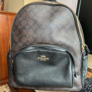 Coach Signature Brown and Black Backpack